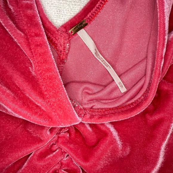 Free People Red Ruched Blouse - Picture 4 of 6